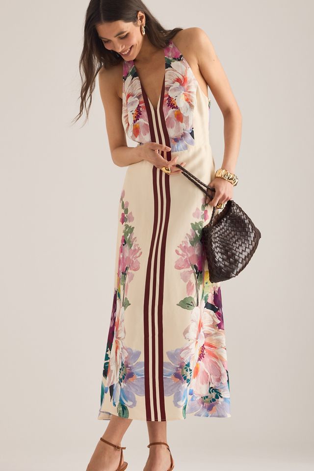 By Anthropologie Mia Floral Halter Midi Dress #3