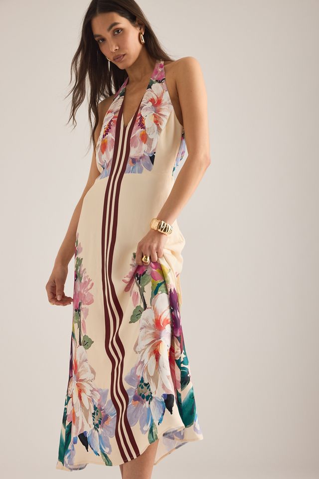 By Anthropologie Mia Floral Halter Midi Dress #5