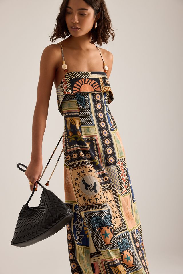 By Anthropologie Lia Linen-Blend Beaded Strap Midi Dress #1