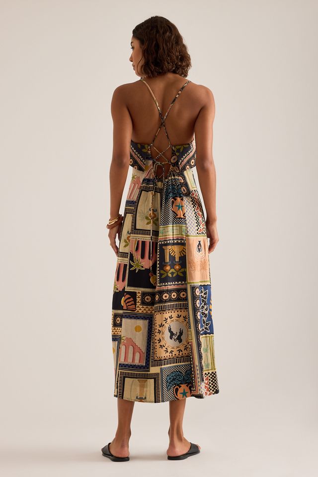 By Anthropologie Lia Linen-Blend Beaded Strap Midi Dress | Anthropologie UK