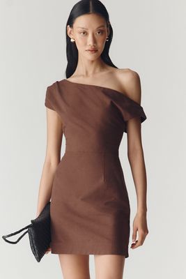By Anthropologie Twisted One-Shoulder Mini Dress