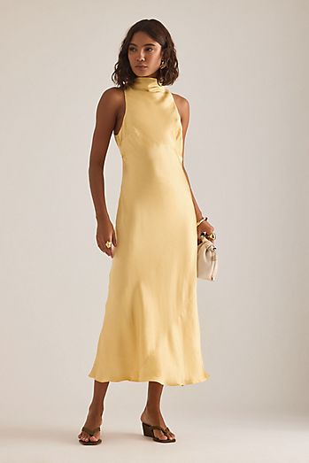 sachin and babi light blue dress Daria Draped Chiffon Maxi Dress - Pastel Nectarine
