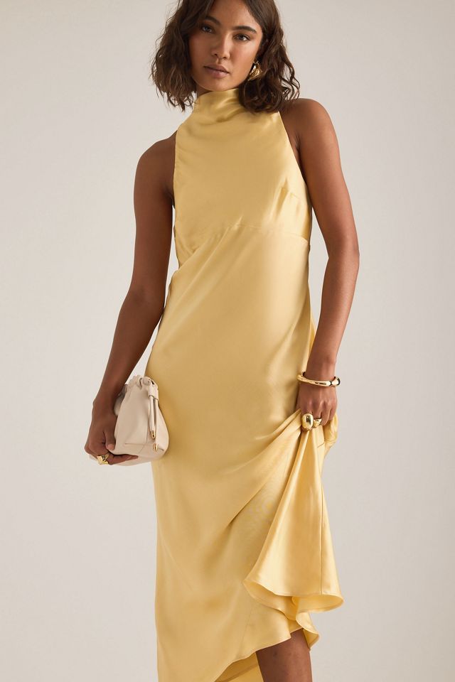 Robe midi en satin à col montant Milly By Anthropologie #2