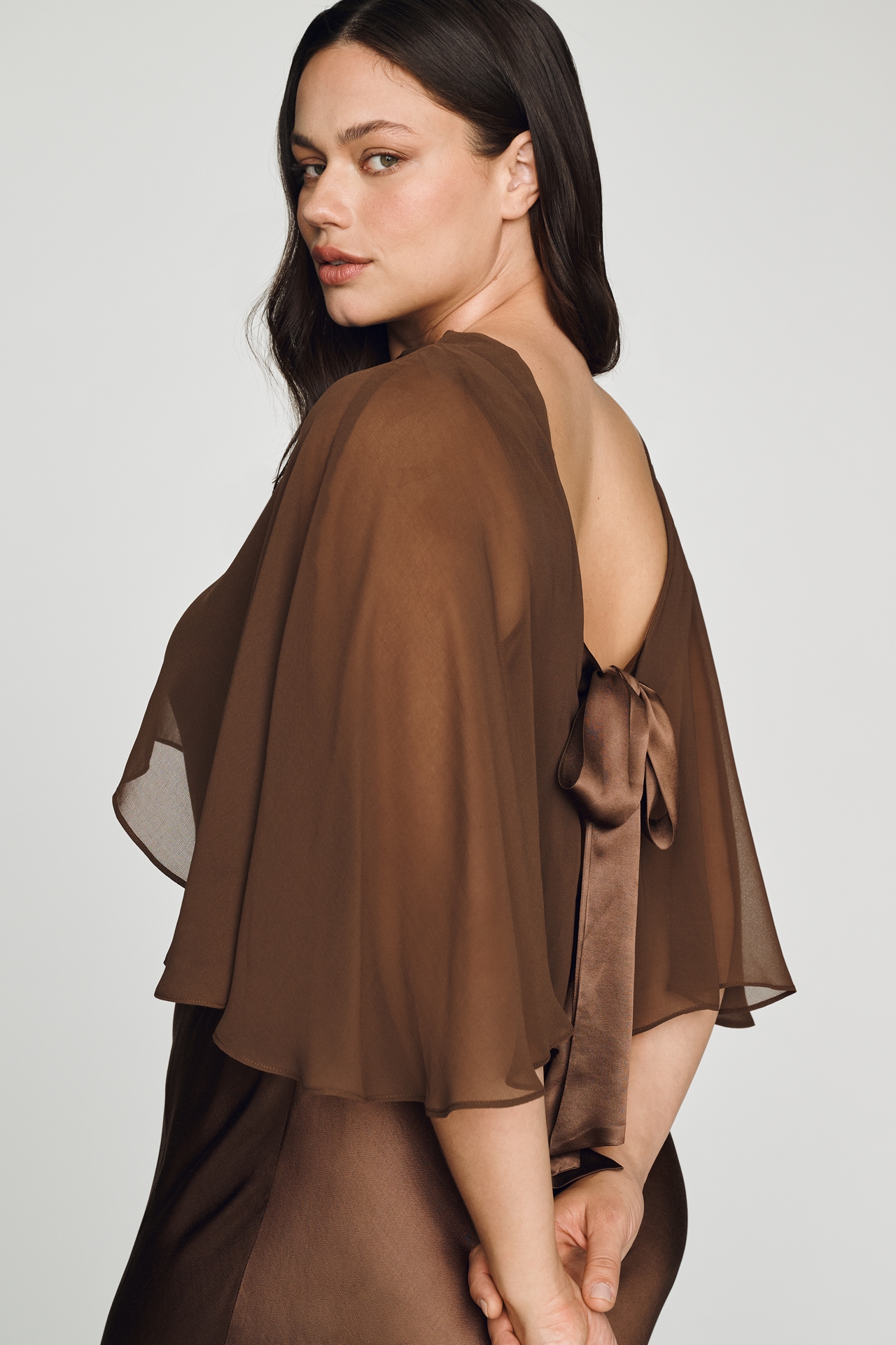 By Anthropologie Overlay Cape Slip Dress