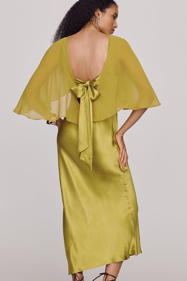 By Anthropologie Overlay Cape Slip Dress #1