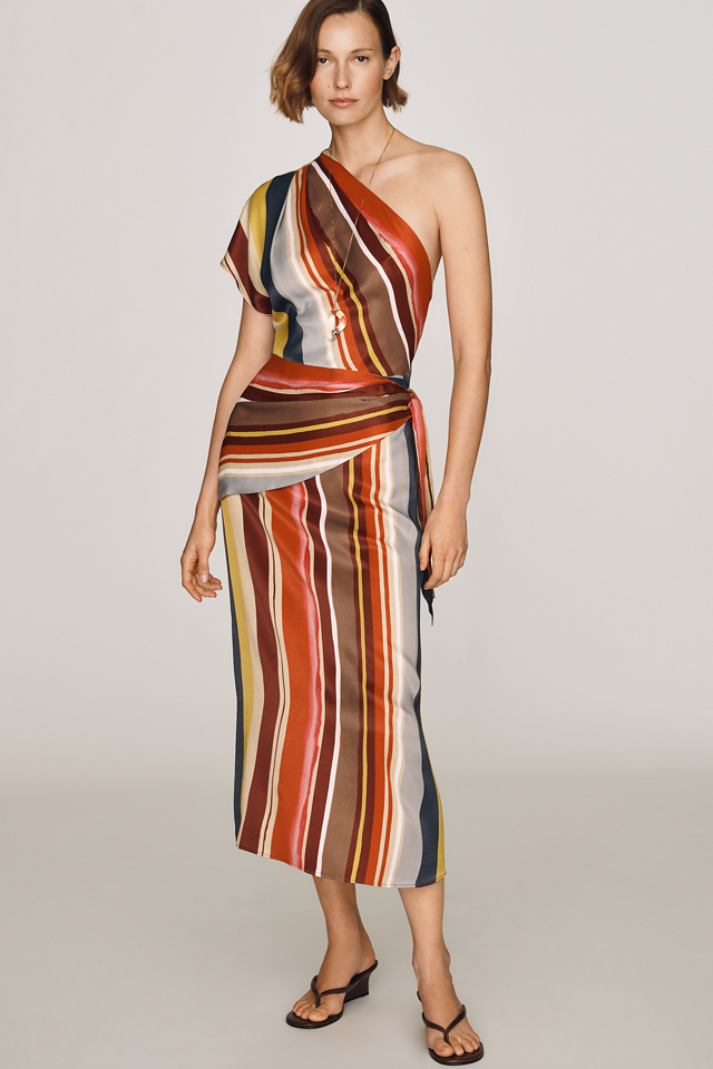 By Anthropologie Scarf Midi Slip Dress
