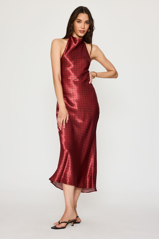 Vestido Midi de Satén con Cuello Halter By Anthropologie #1