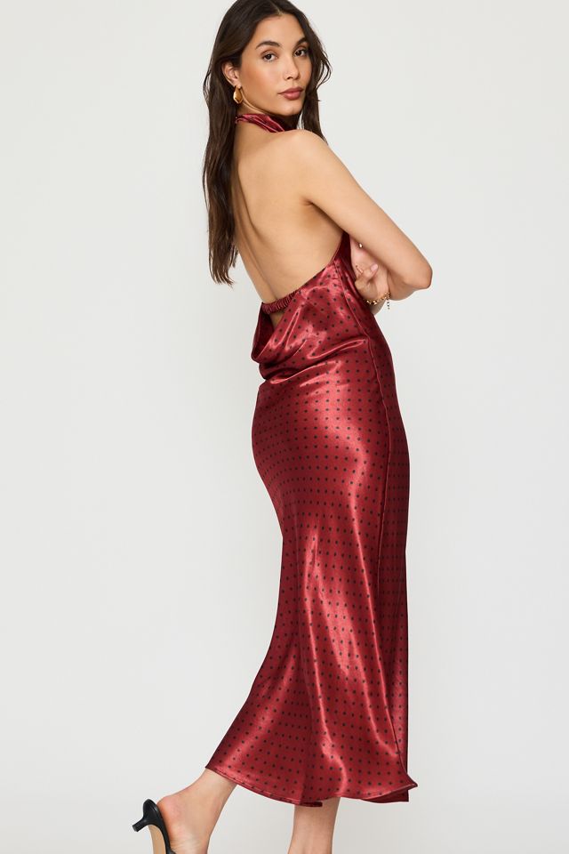 Vestido Midi de Satén con Cuello Halter By Anthropologie #5
