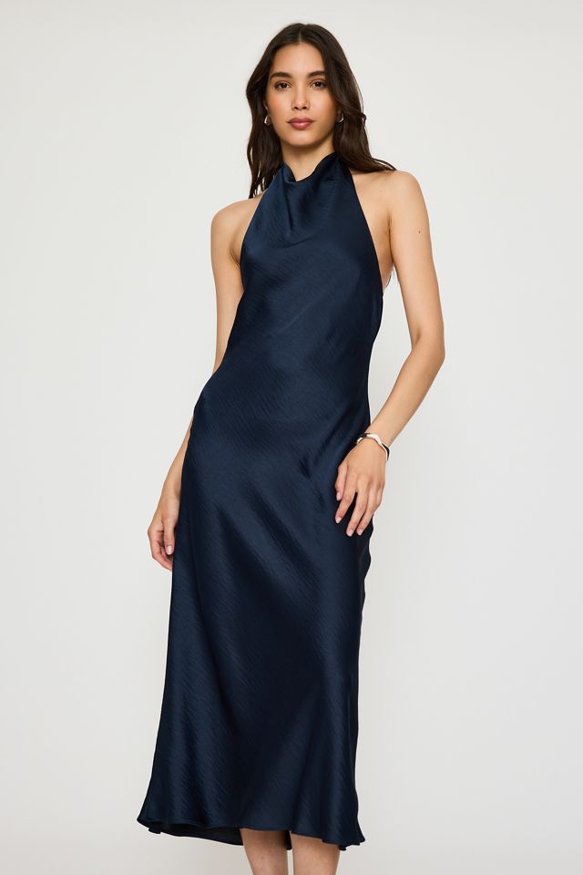 By Anthropologie Halter Satin Midi Slip Dress #2