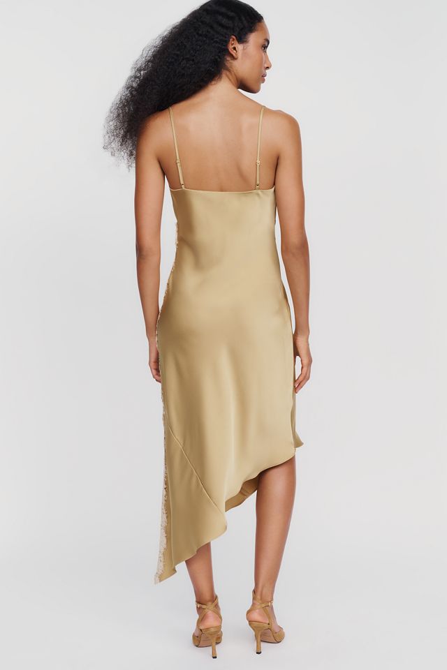 By Anthropologie Satin Lace Slip Dress #4