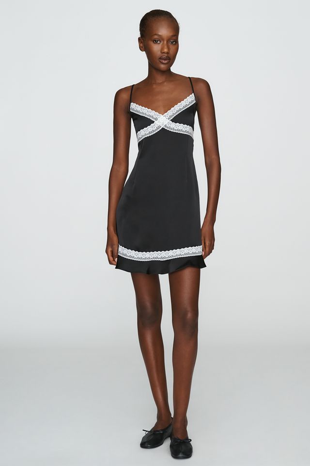 By Anthropologie Lace-Trim Slip Mini Dress #4