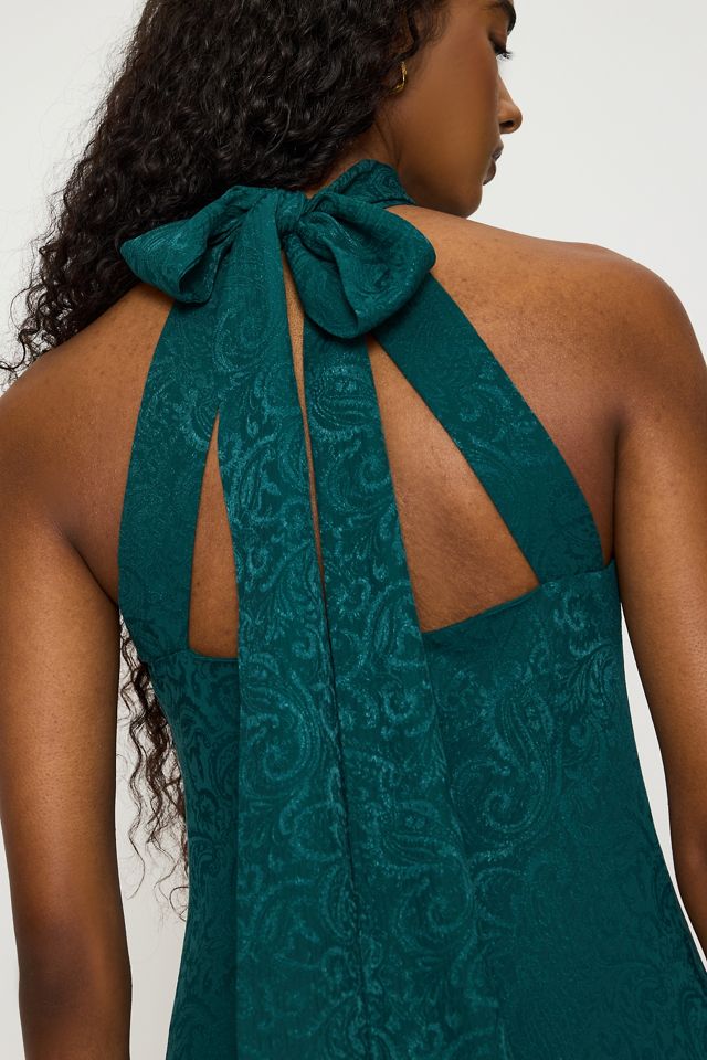 By Anthropologie Satin-Neckholder-Quasten-Maxikleid #5