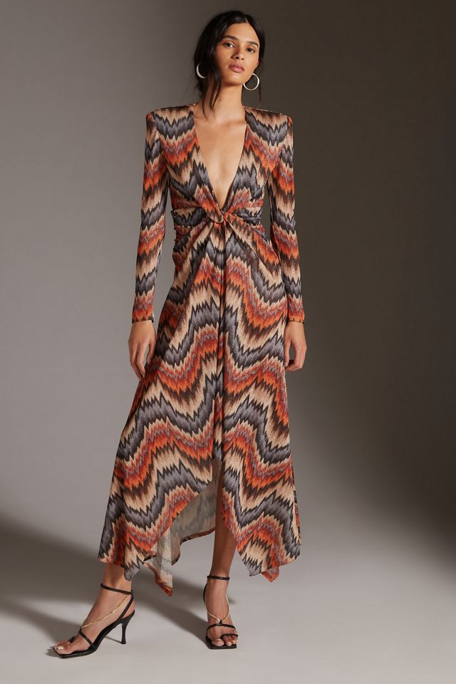 Chevron V-Neck Maxi Dress #3
