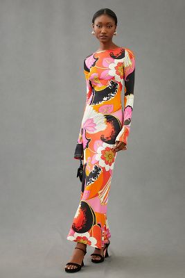 Ronny Kobo Long-Sleeve Floral Maxi Dress | Anthropologie