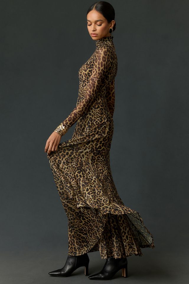 Ronny Kobo Ember Long-Sleeve Mock-Neck Printed Maxi Dress #3
