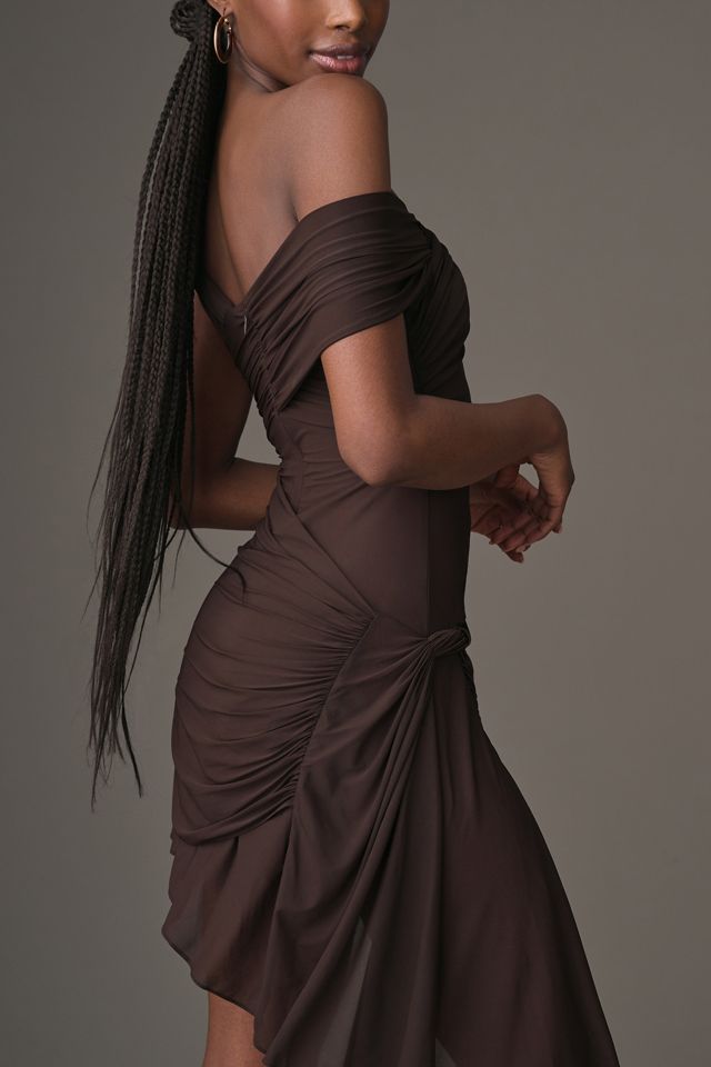 Ronny Kobo Izel Asymmetrical Draped Mini Dress | Anthropologie