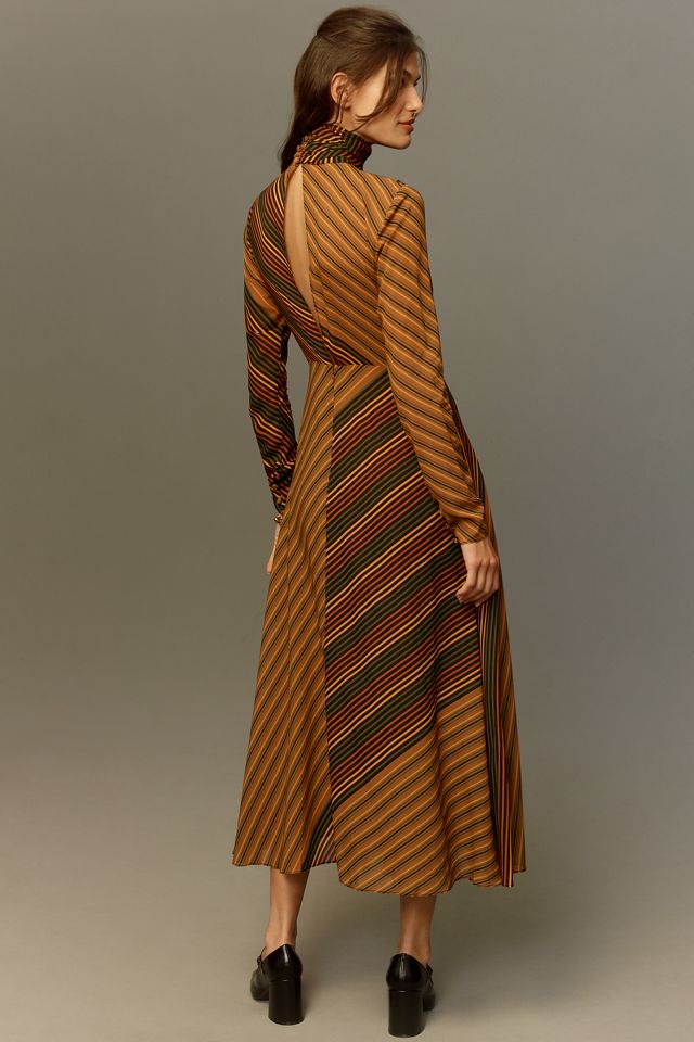Ronny Kobo Noven Long-Sleeve Mock-Neck Silk Mesh Maxi Dress #2