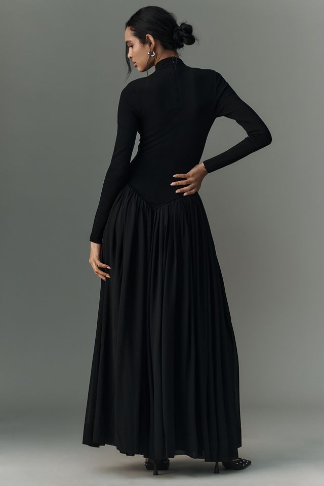 Ronny Kobo Fitted Long-Sleeve Maxi Dress #1