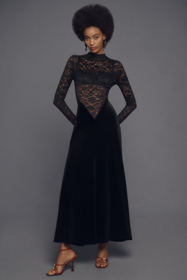 knee length dresses for ladies Acadia Dress  Jacquard Knit Midi with Flared Skirt  Torn By Ronny Kobo