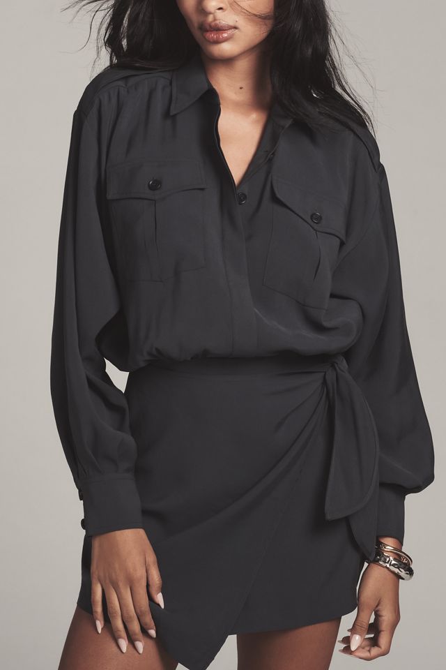 Ronny Kobo Andes Long Sleeve Utility Wrap Mini Dress #3