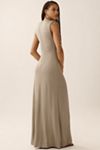 Ronny Kobo Imogen Plunge-Neck Gathered Maxi Dress