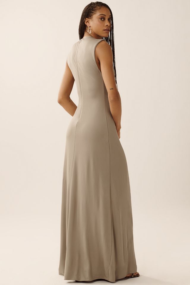 Ronny Kobo Imogen Plunge-Neck Gathered Maxi Dress #2