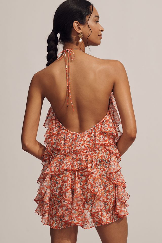 Ronny Kobo Gabriella Halter Ruffled Mini Dress #1