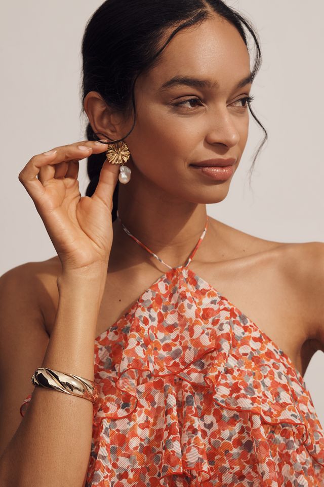 Ronny Kobo Gabriella Halter Ruffled Mini Dress #3