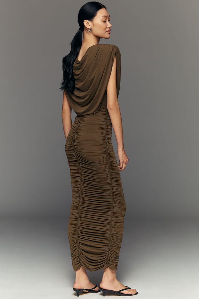 Parish Draped Ruched Maxi Dress by Ronny Kobo in Green, Size: XS at Anthropologie