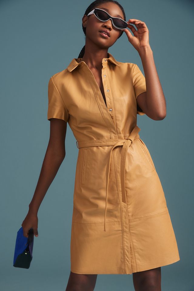 Walter Baker Chloe Leather Mini Dress | Anthropologie