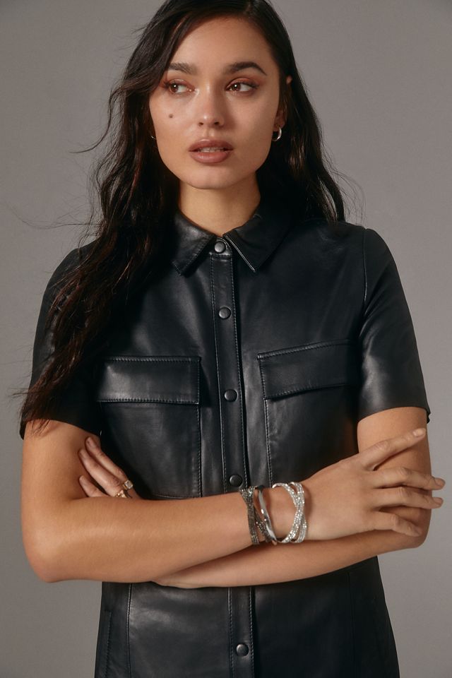 Walter Baker Leather Shirt Dress #1