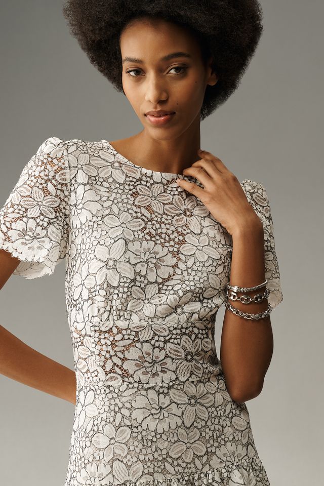 Walter Baker Mila Short-Sleeve Lace Midi Dress #2
