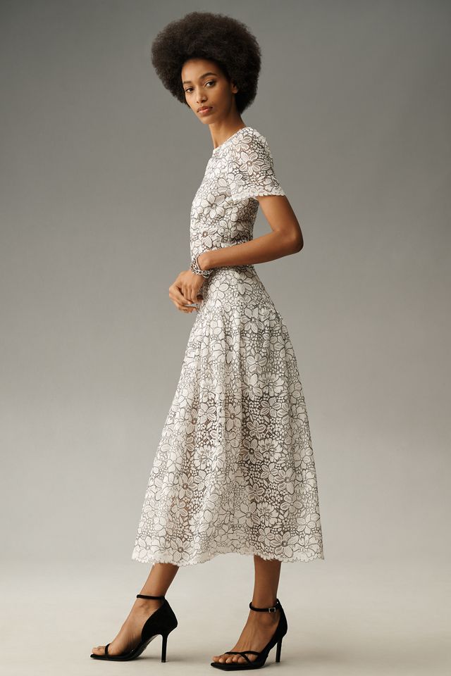 Walter Baker Mila Short-Sleeve Lace Midi Dress #3