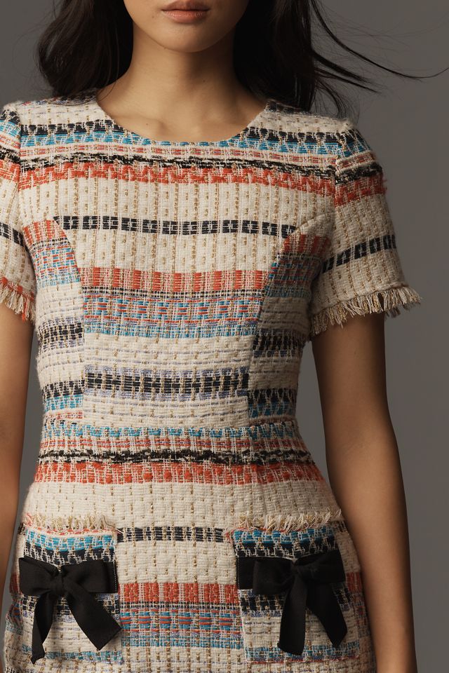 Walter Baker Jada Short-Sleeve Tweed Shift Mini Dress #3