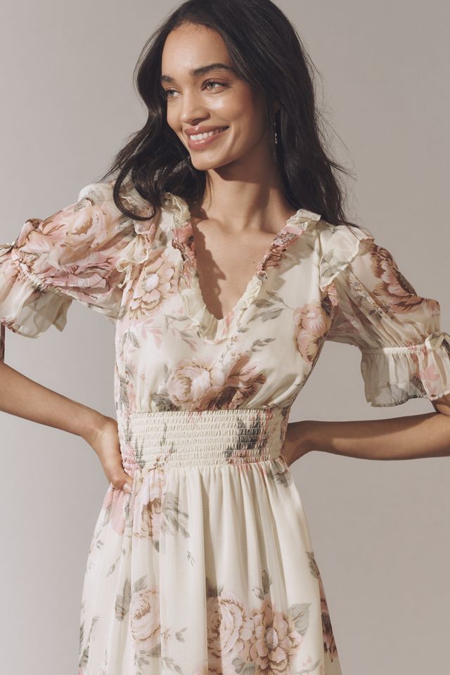Walter Baker Georgia Ruffled V-Neck Midi Dress #2