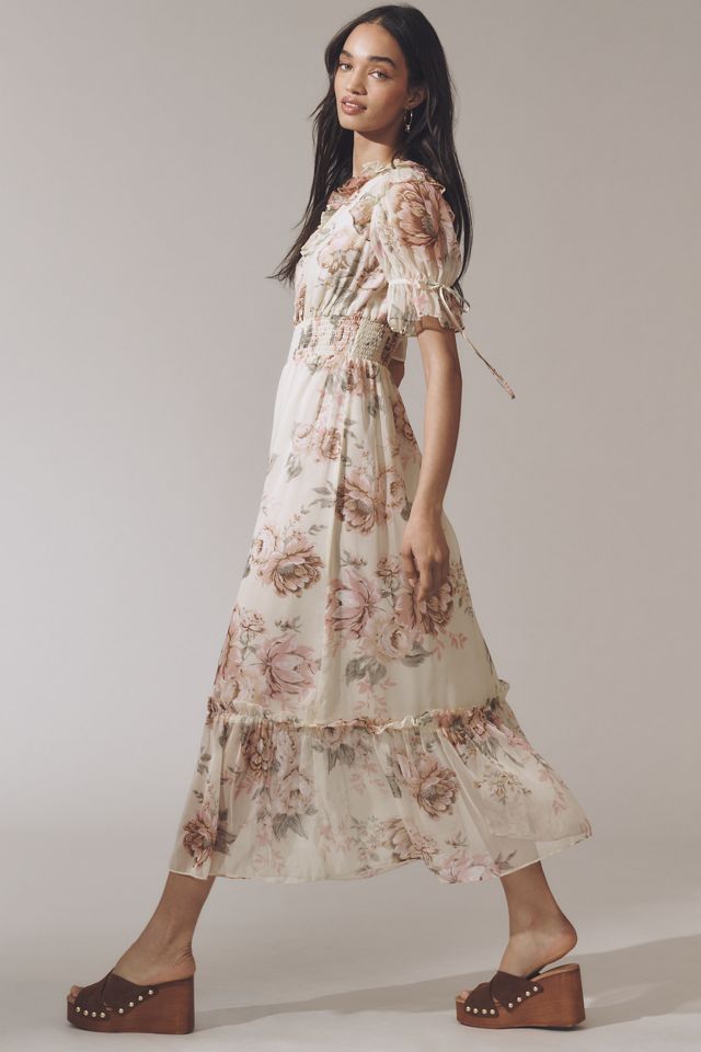 Walter Baker Georgia Ruffled V-Neck Midi Dress #3