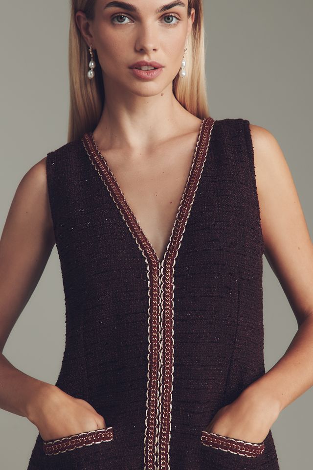 Walter Baker Evie Sleeveless V-Neck Tweed Mini Dress #1