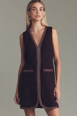 Walter Baker Evie Sleeveless V-Neck Tweed Mini Dress