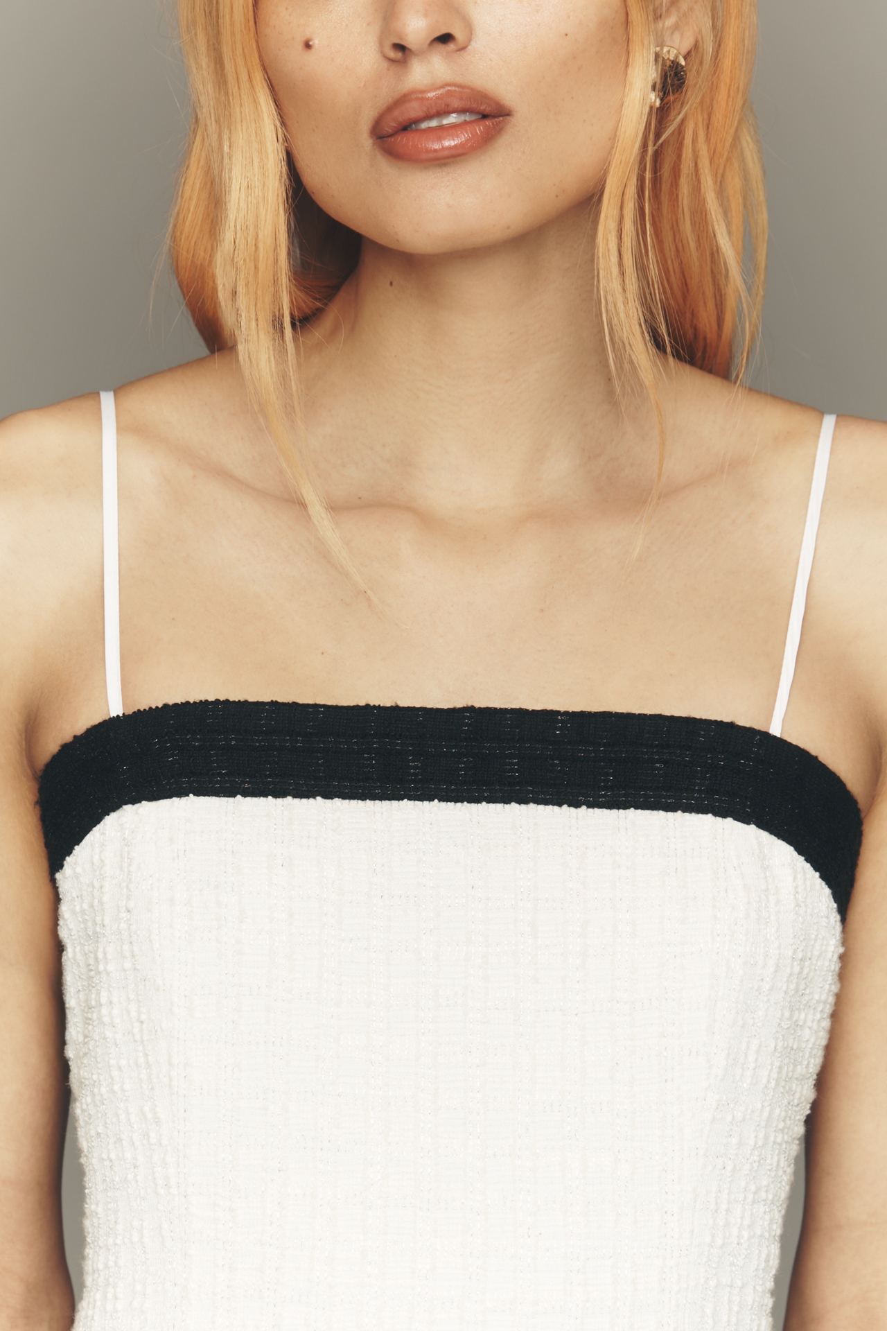 Walter Baker Janeil Tweed Strapless Midi Dress