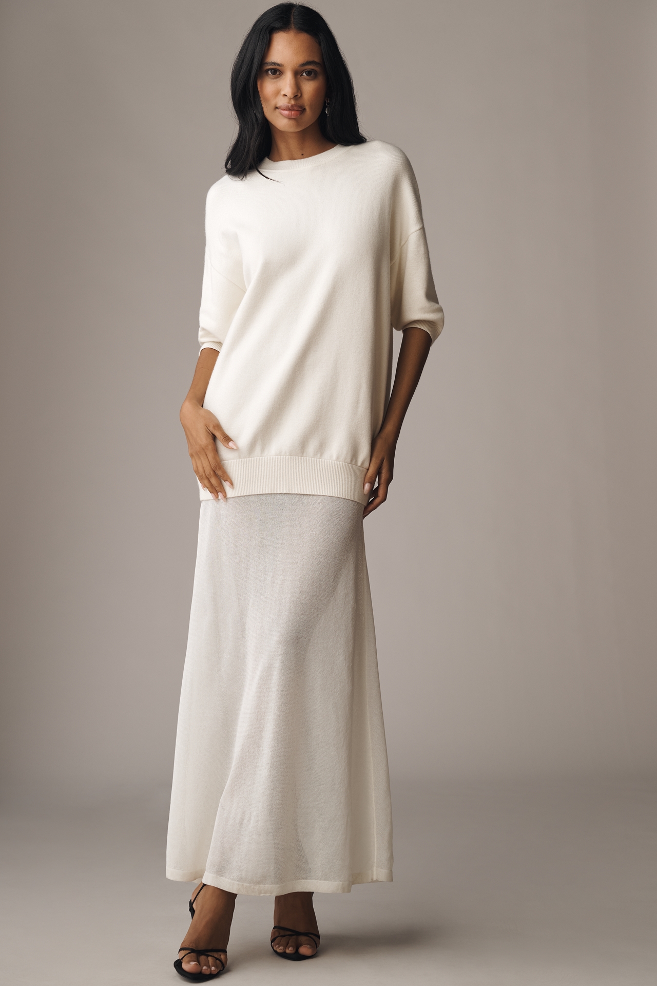 SER.O.YA Awen Twofer Sheer Sweater Dress