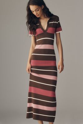 blue or brown dress NEFERTITI NAVY BLUE AND ORANGE MIDI DRESS main image 0