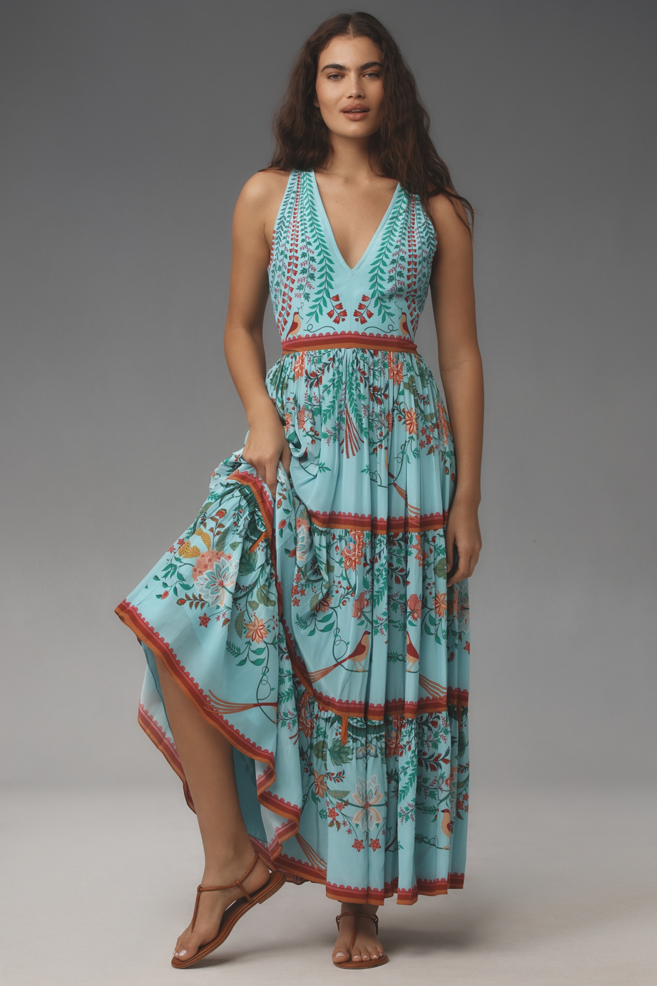 Limerick by Abirr n' Nanki V-Neck Tiered Floral Maxi Dress