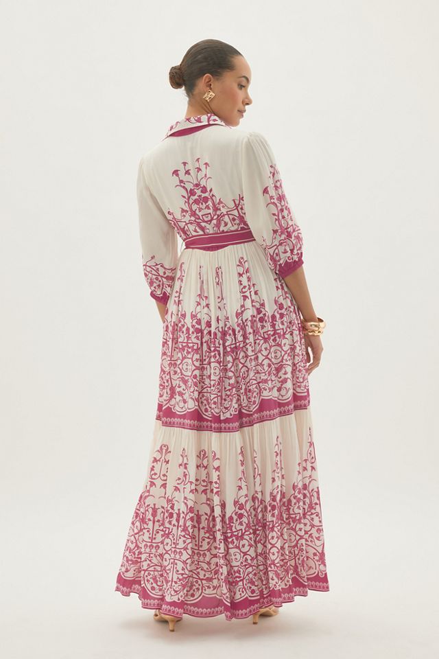 By Anthropologie Printed Belted Shirt Dress #1