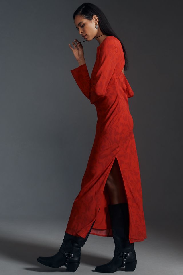 SOVERE Ember Long-Sleeve Open-Back Slim Maxi Dress #3
