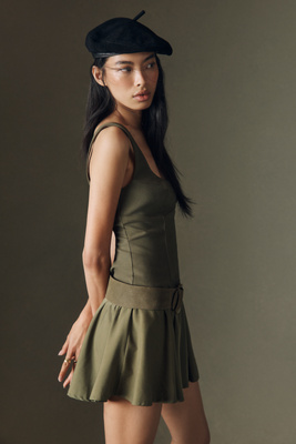 Sovere / Demi Sleeveless Scoop-neck Mini Dress In Green