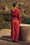 SOVERE Venus Long-Sleeve Ruched Maxi Dress