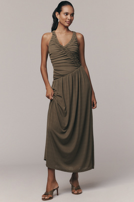 Sovere / Ruan Sleeveless V-neck Midi Dress In Green