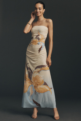 SOVERE Dahlia Strapless Midi Dress