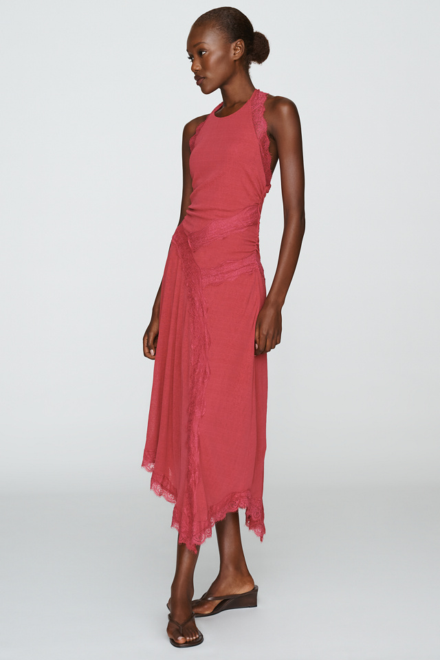 SOVERE Loni Asymmetric Midi Dress