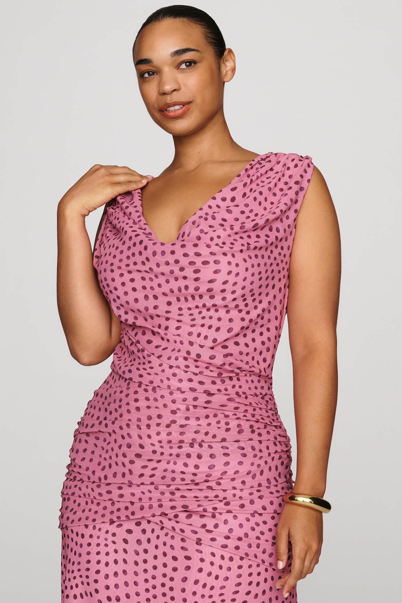 SOVERE Zuri Sleeveless Cowl Neck Maxi Dress